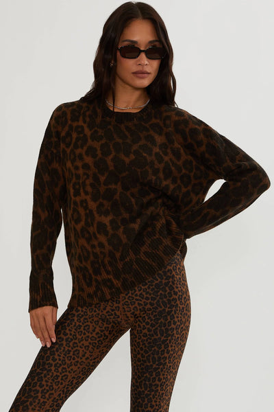 Callie Sweater - Caramel Leopard