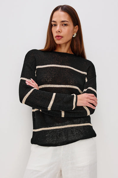 Evangeline Sweater Black Tan