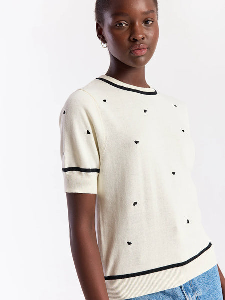 Mini Heart Embroidered Tee