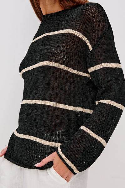 Evangeline Sweater Black Tan