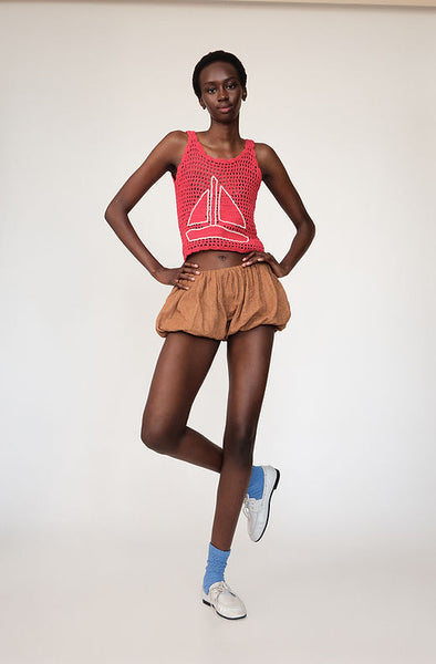 Sailboat Onda Crochet Red top