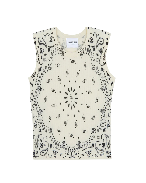 Ribbi Cashmere Bandana Tank Blanc
