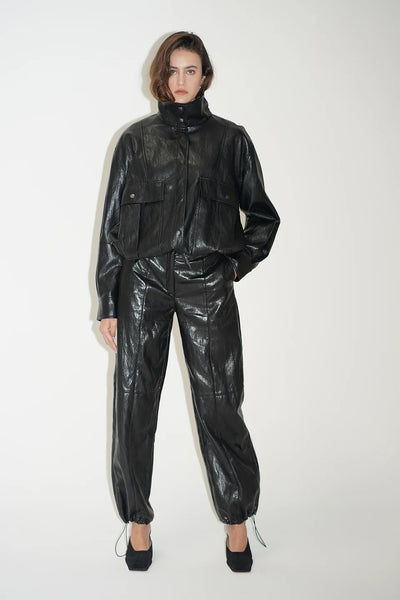 Mercer Faux Leather Bomber Jacket