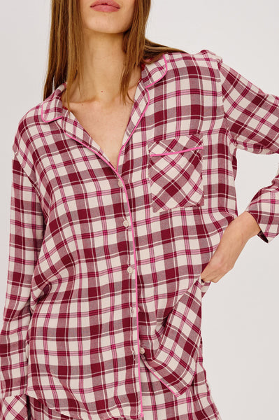 Luna Pajama Set - Cardinal Rose
