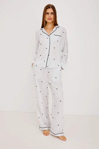 Luna Pajama Set - Striped Onyx Floral