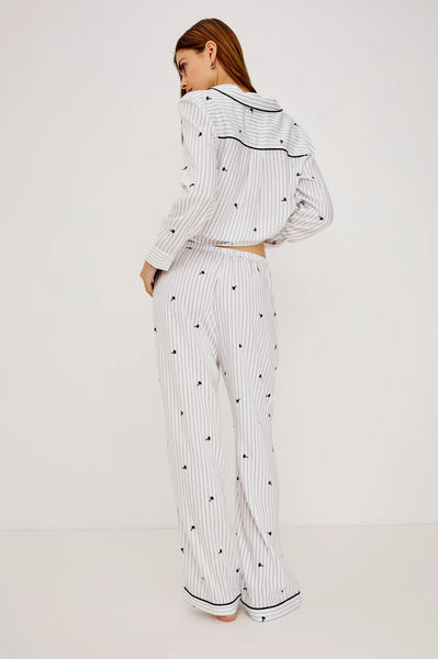 Luna Pajama Set - Striped Onyx Floral