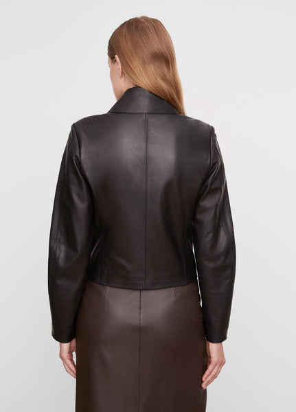 Zip Front Leather Jacket