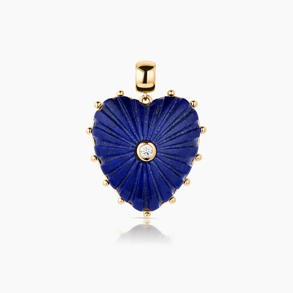 Malene Lapis Heart Paperclip Necklace