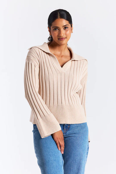 Rib Stitch Collar Cotton