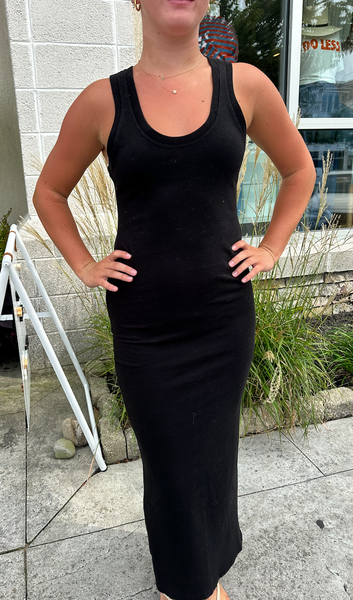 Drop Shoulder Maxi Dress Black