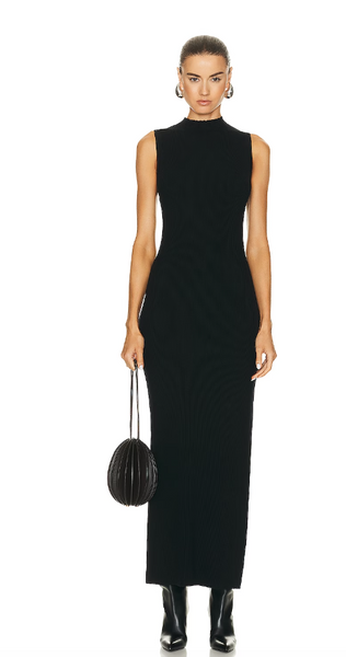 Silk Sweater Knit Mockneck Dress