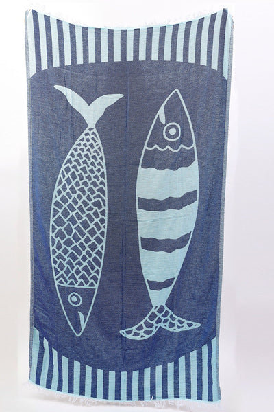 Turkish Towel Fish in Blue