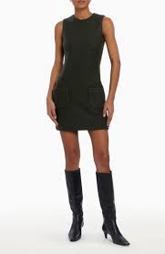 Delia Dress Dark Green Tweed