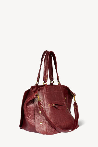 Roger Tote Bag - Bubble Burgundy Lambskin