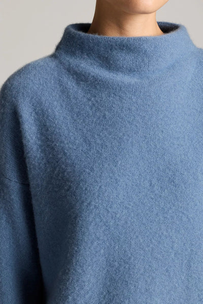 Plush Cashmere Funnel-Neck Sweater