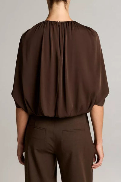 Gathered Cape Bubble Blouse