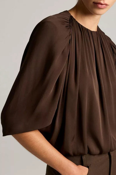 Gathered Cape Bubble Blouse