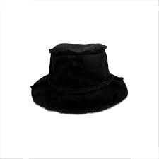 Faux Shearling Bucket Hat Black