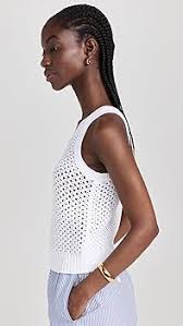 Mesh Stitch Tank Optic White