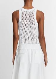 Mesh Stitch Tank Optic White