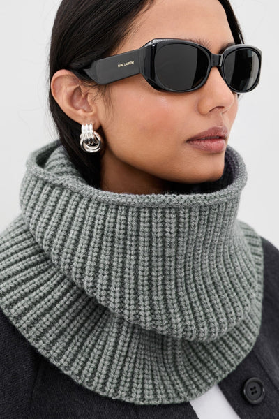 Cocoon Knit Cowl - Grey