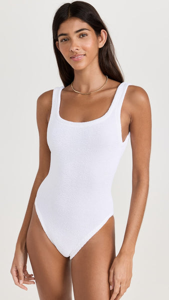 White One Piece Square Neck