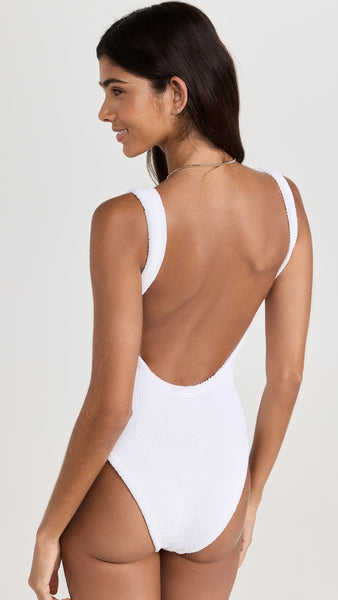 White One Piece Square Neck