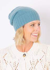 Cashmere Slouchy Cuff Beanie - Grey