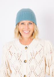 Cashmere Slouchy Cuff Beanie - Grey